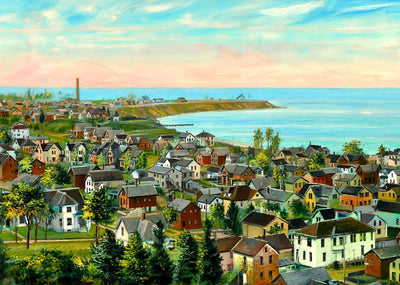 North Point on Lake Michigan, Sheboygan, WI painting