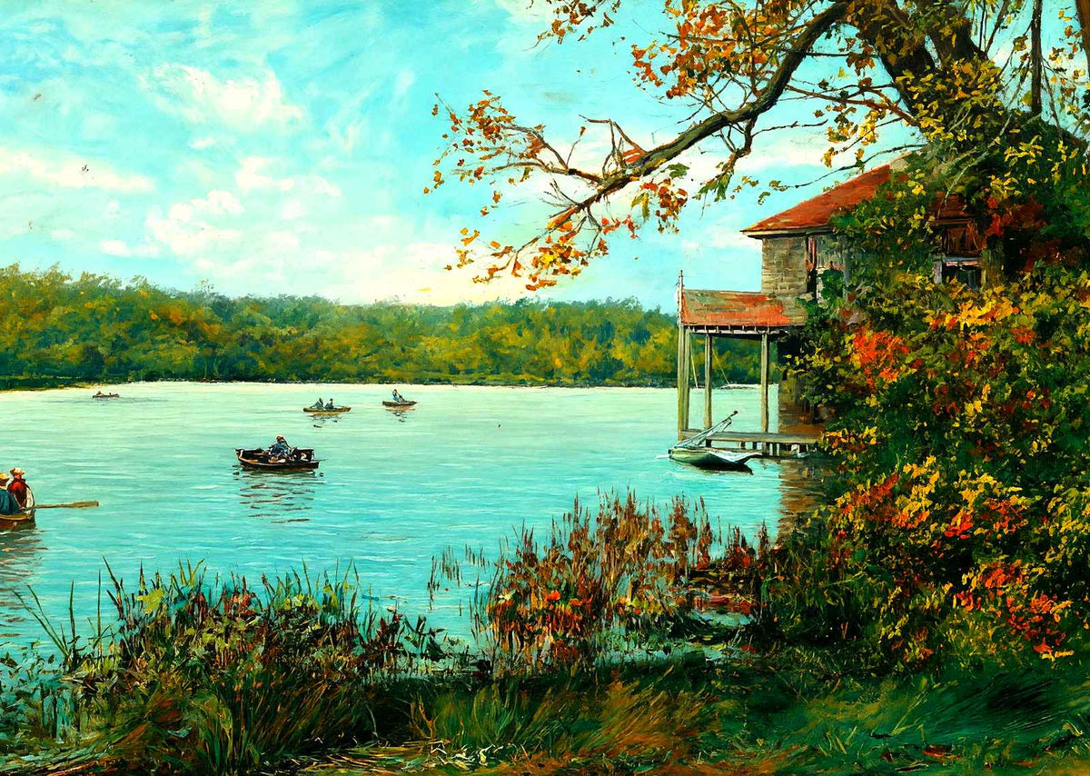 Glimpse of Lake Carasaljo, Lakewood, NJ art print
