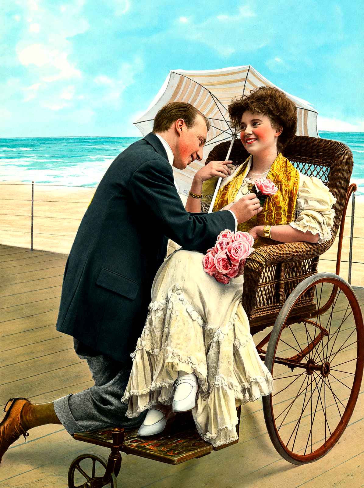 Flag of Truce, Atlantic City, NJ in 1907 vintage print