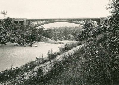 Panther Hollow Bridge, Pittsburgh PA 1907 vintage print