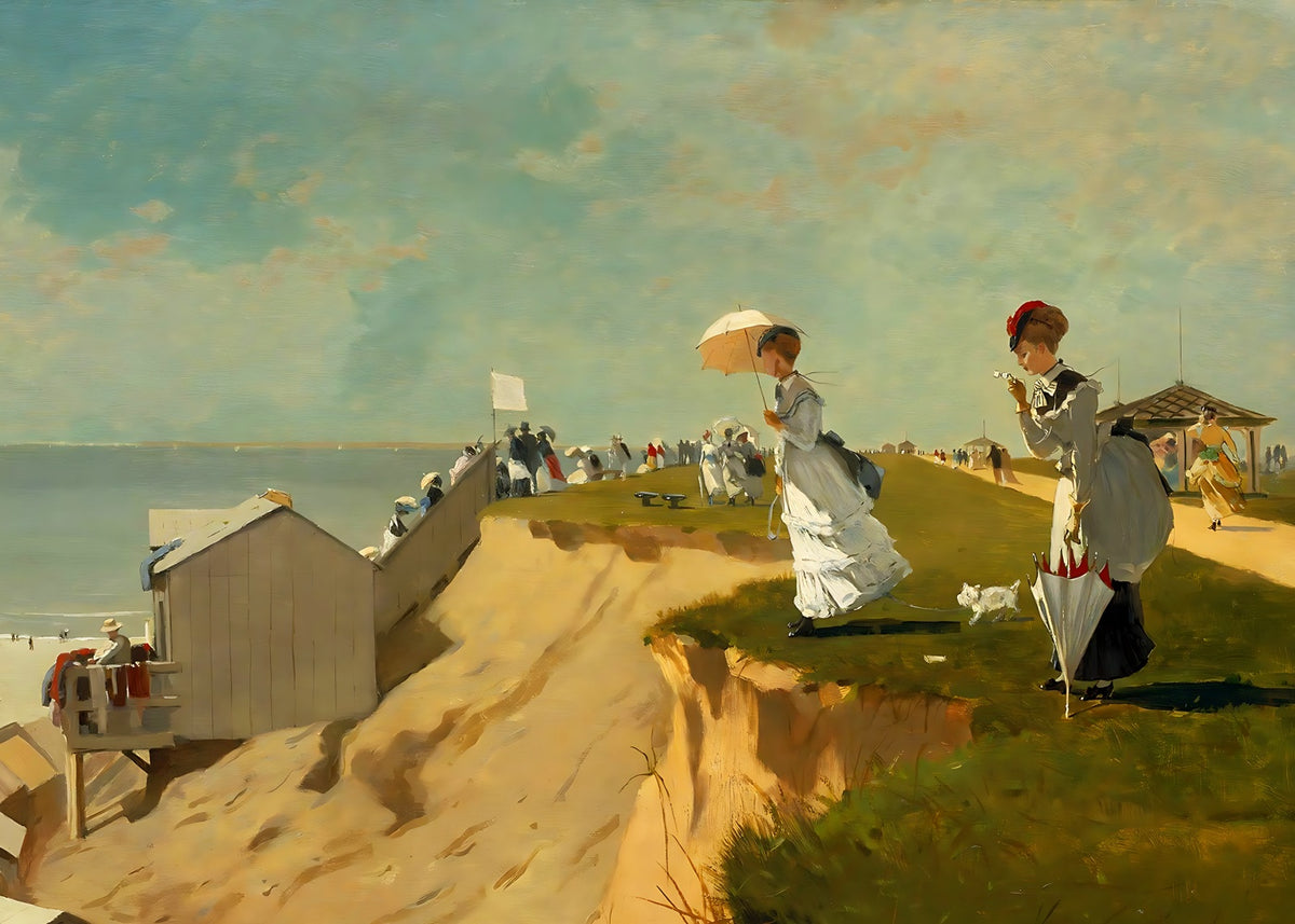 On the Beach, Long Branch, New Jersey art print by Winslow Homer (1869)