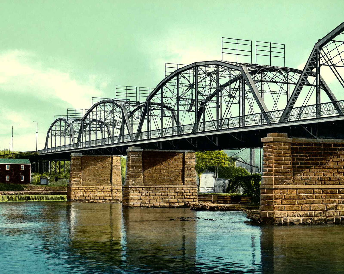 New Lehigh Bridge, Allentown PA in 1907 vintage print