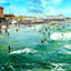 Noon Bathing, Atlantic City, NJ in 1901 art print