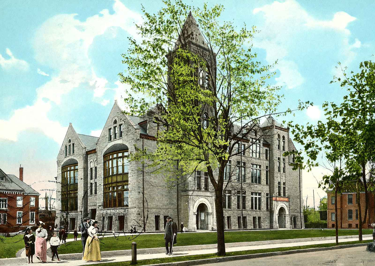 High School, Trenton, NJ in 1905 vintage print