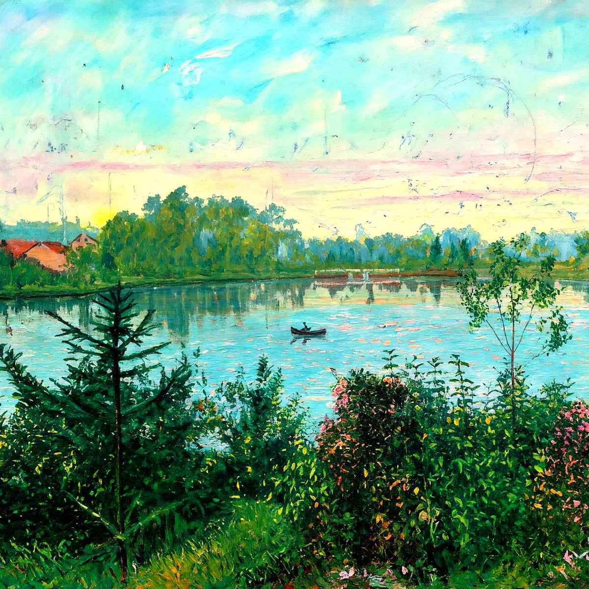 Long Park Lake, Lancaster, PA in 1907 art print