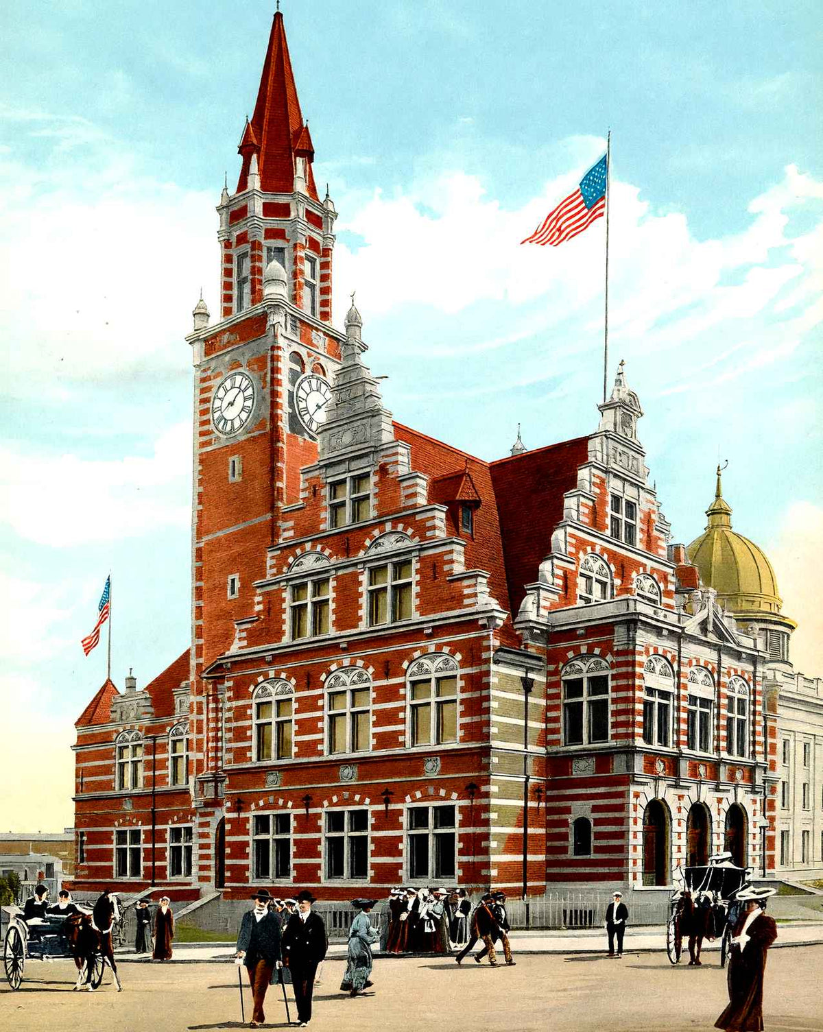 Post Office, Paterson, NJ in 1905 vintage print