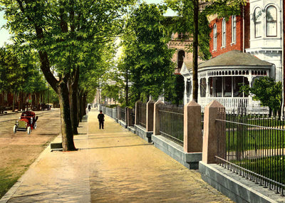 North Duke Street, Lancaster, PA in 1907 vintage print