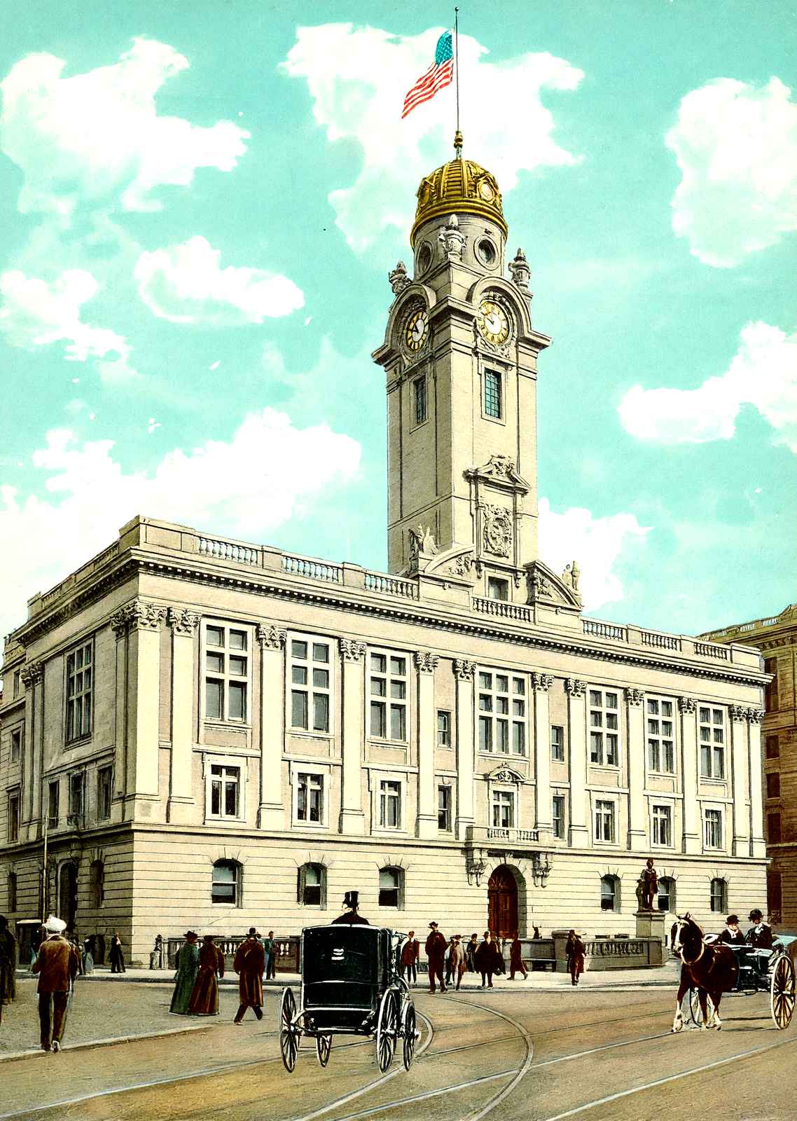 City Hall, Paterson, NJ in 1905 vintage print