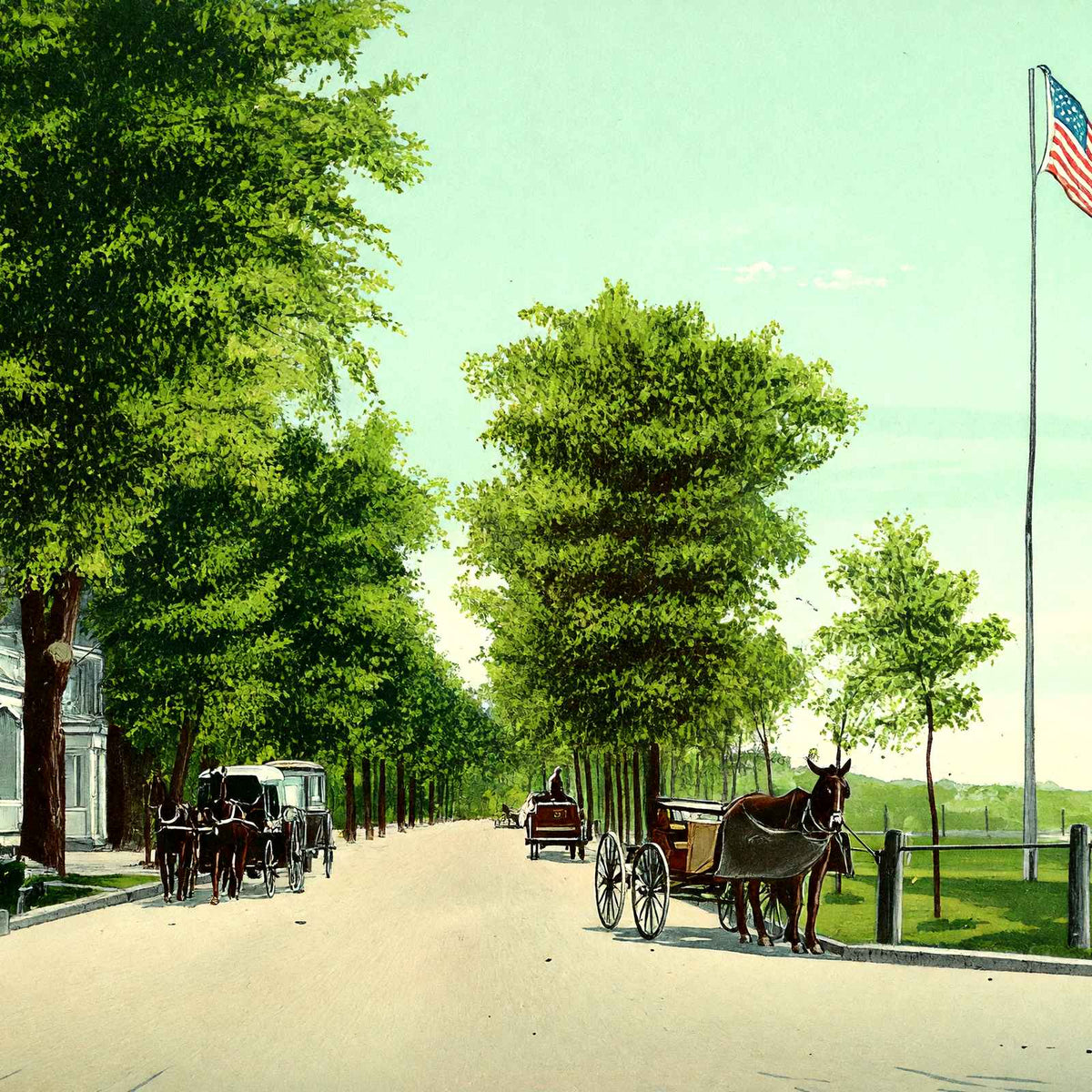 River Street, Wilkes-Barre, PA in 1907 vintage print