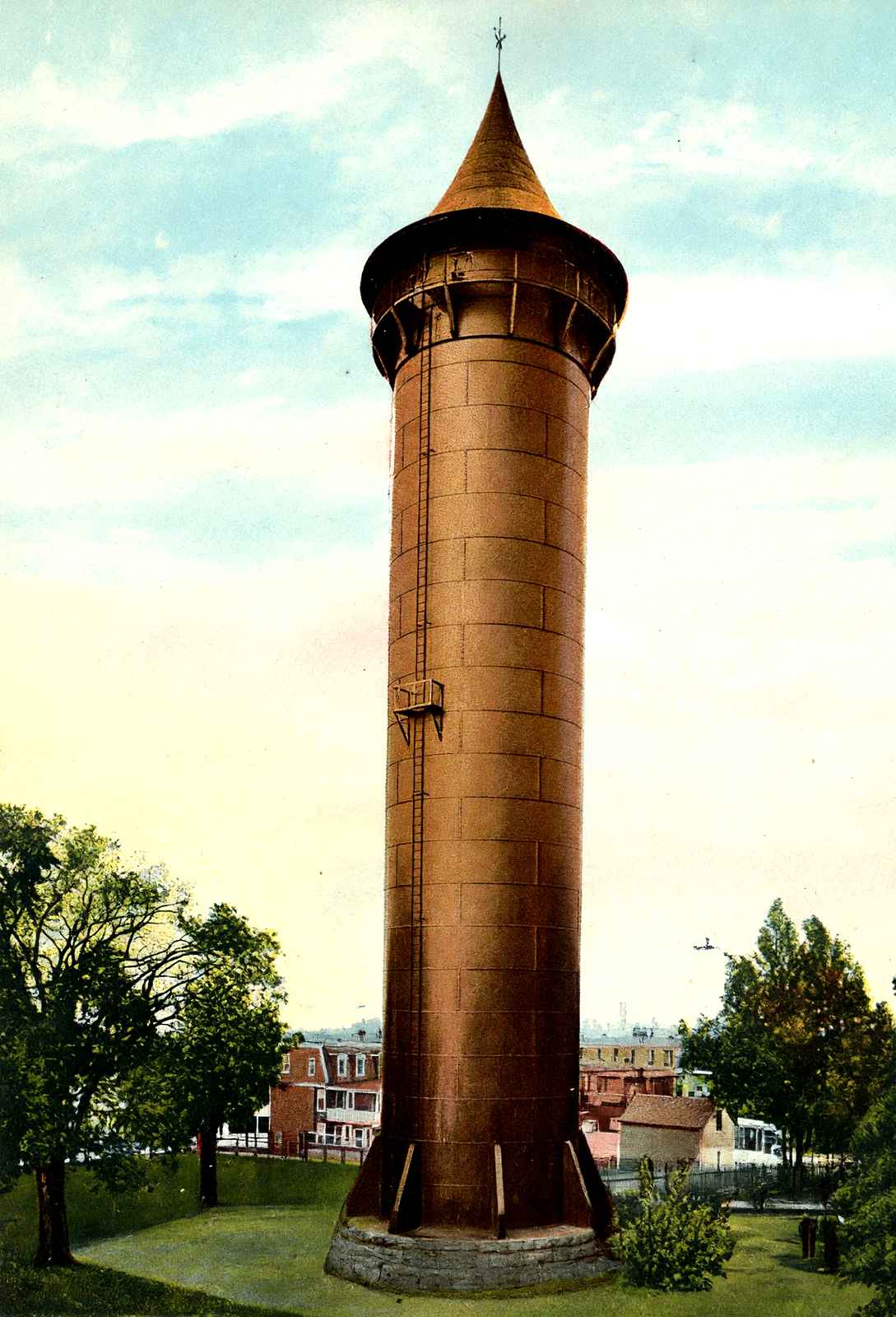 Stand Pipe, Lancaster, PA in 1907 vintage print