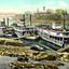 Wharf Scene, Nashville, TN vintage print