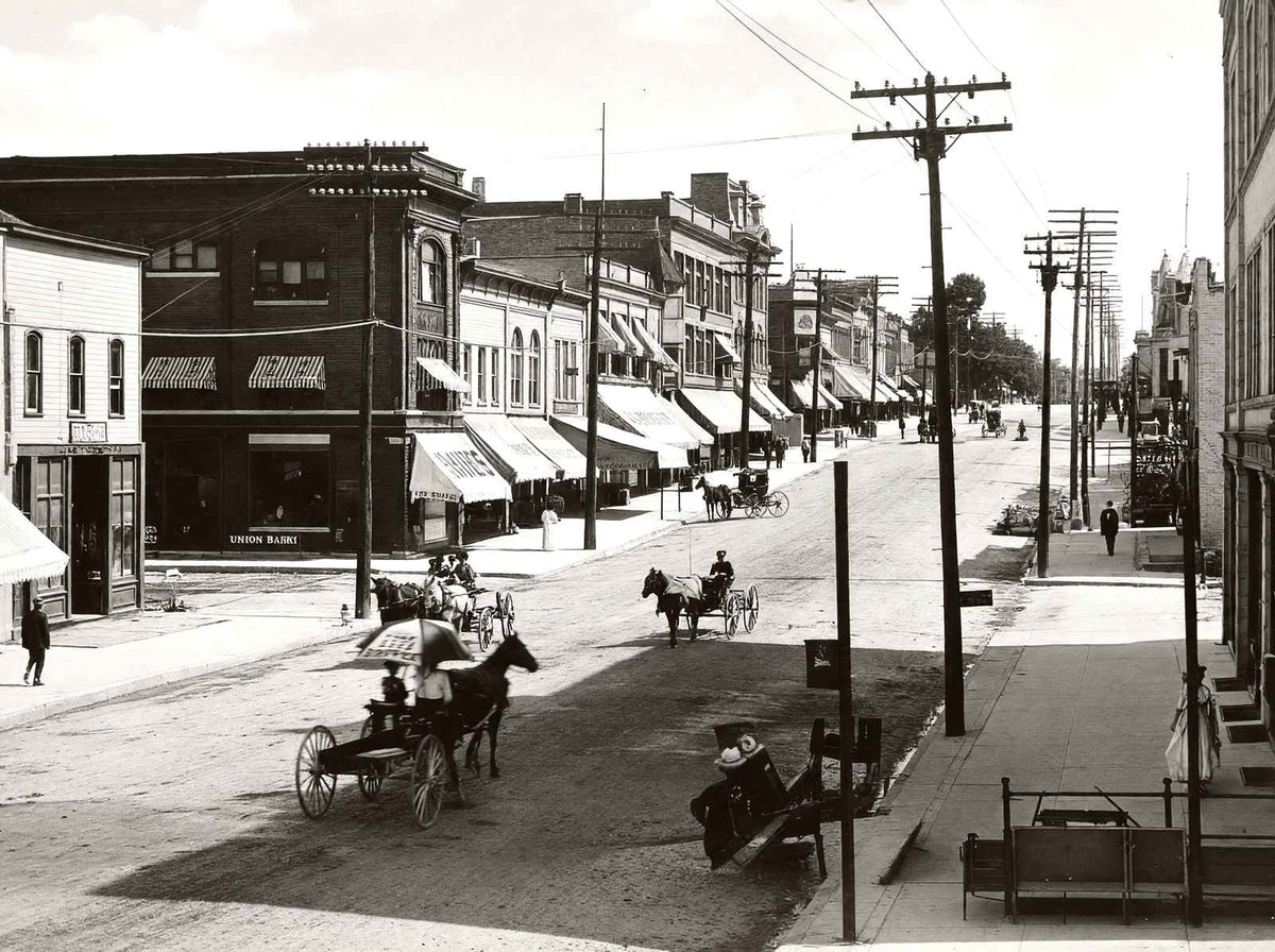 Main Street Looking East, Stoughton WI, WI restored photo print