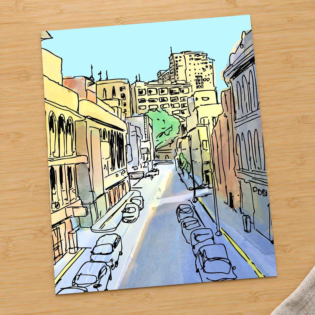 Paris Street Scene Illustration by Runend Art Art Print Wall Decor