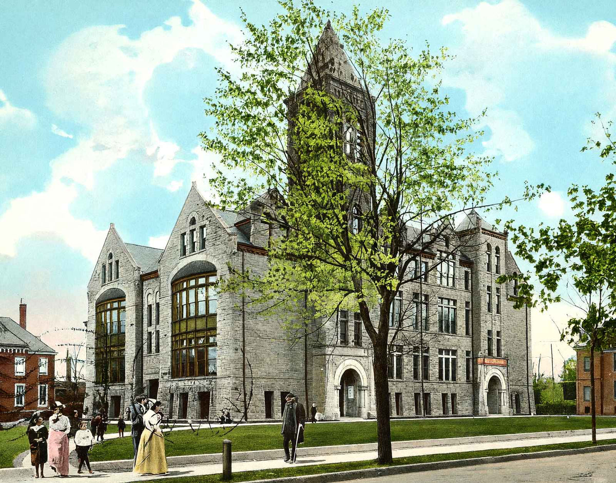 High School, Trenton, NJ in 1905 vintage print
