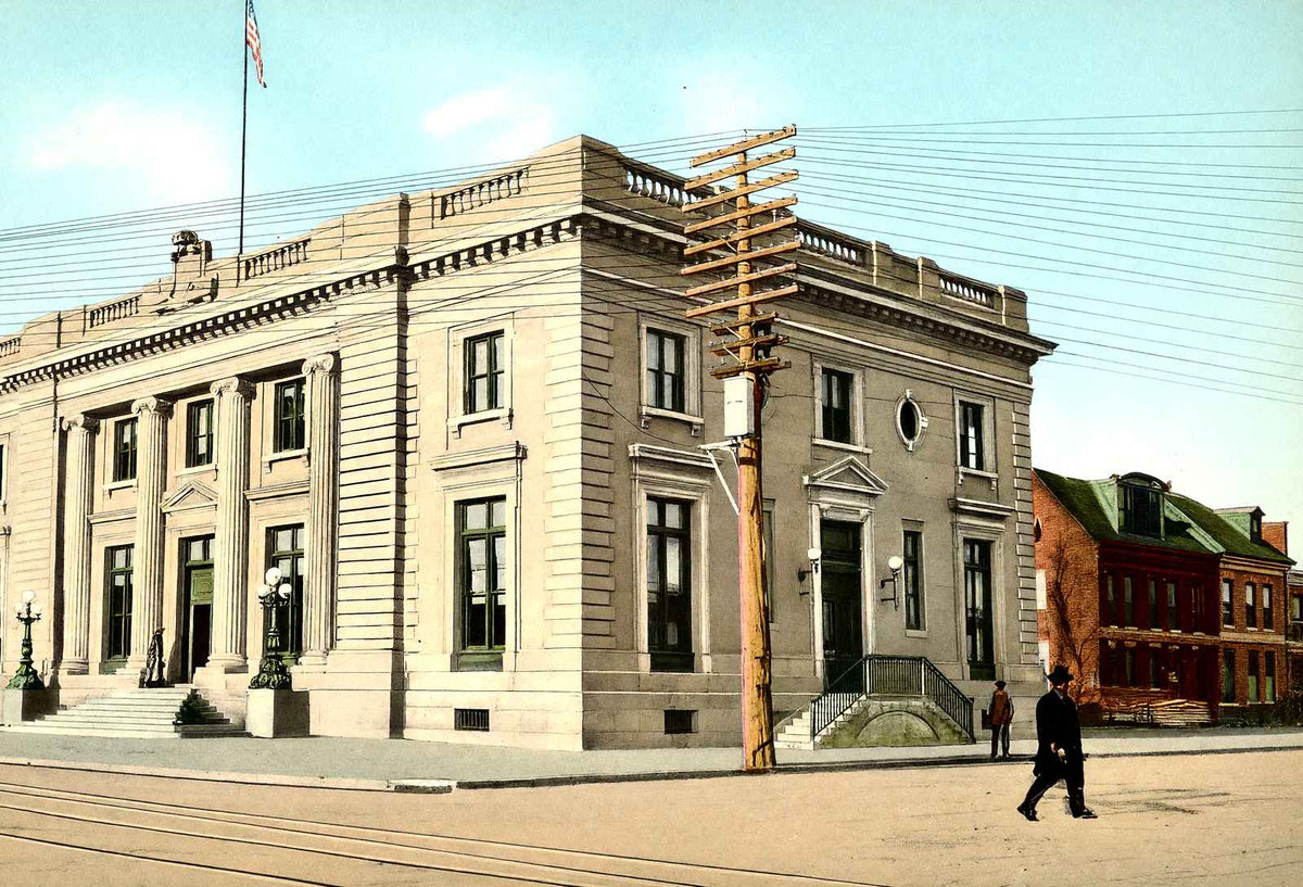 Post Office, Wilkes Barre PA in 1907 vintage print