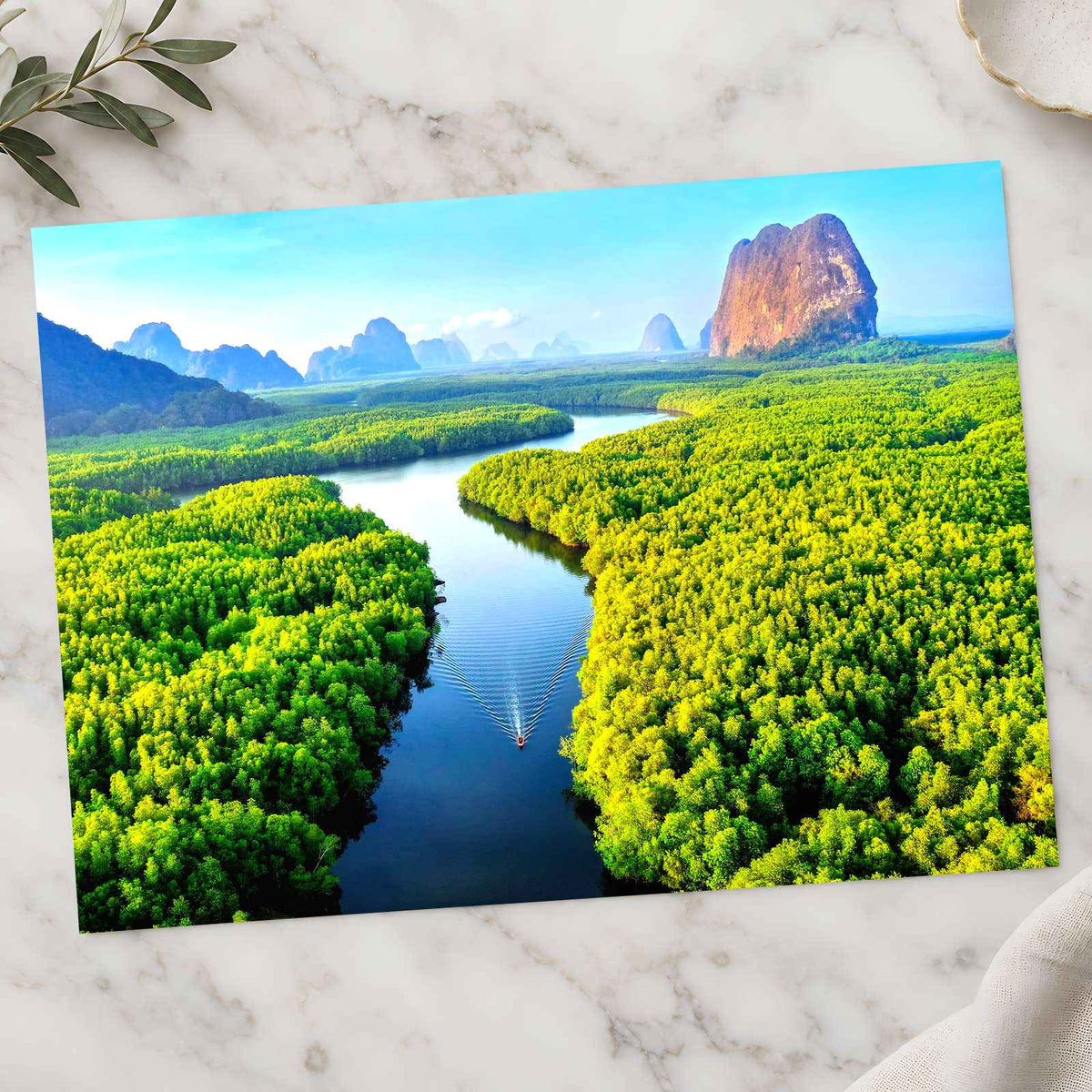 Aerial Phang Nga Bay in Thailand Photo Print Wall Decor
