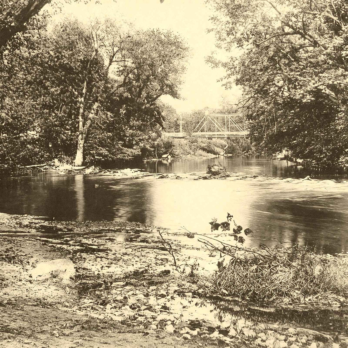 Swannanoa River at Biltmore, Asheville NC vintage print