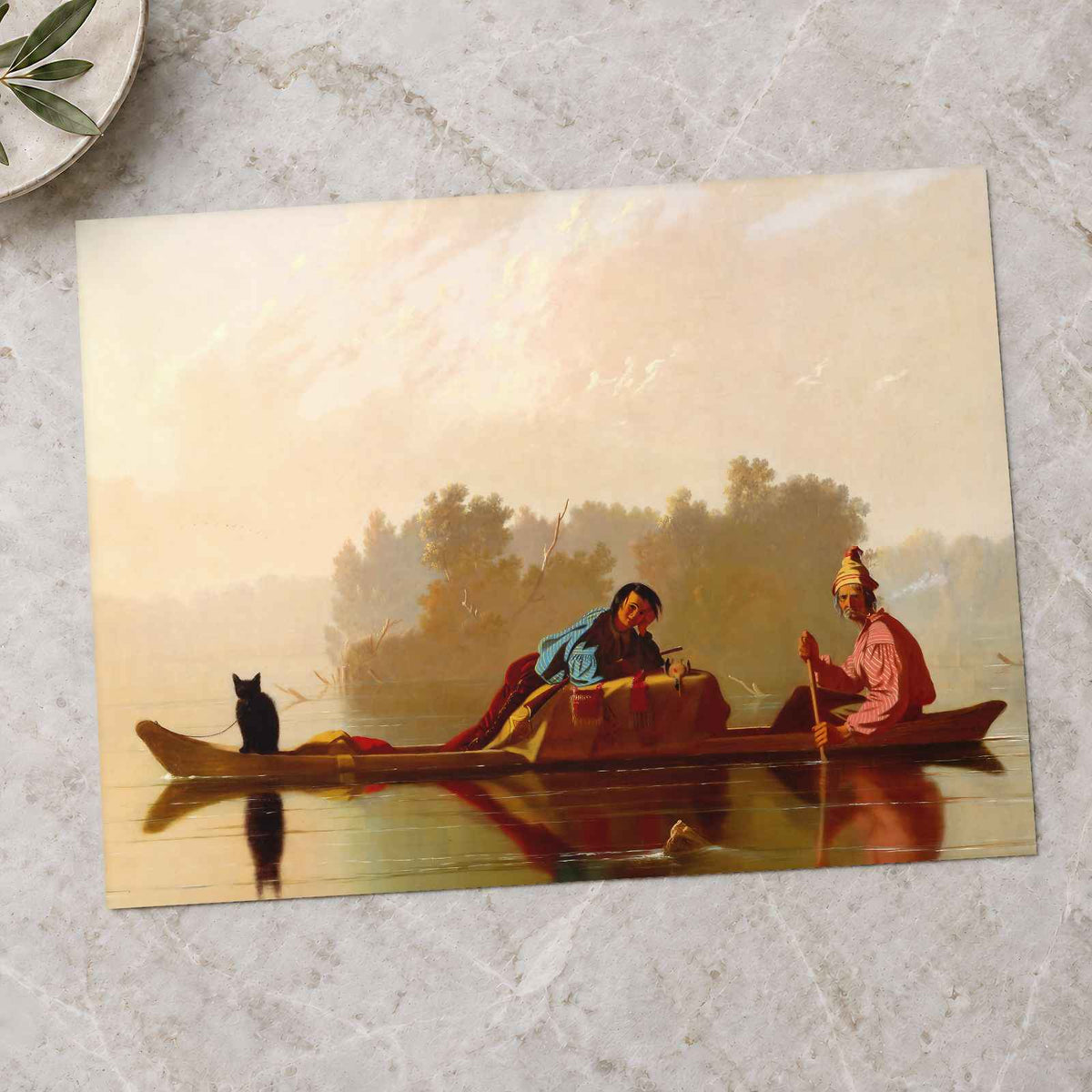 Fur Traders Descending the Missouri painting print by George Caleb Bingham (1845)
