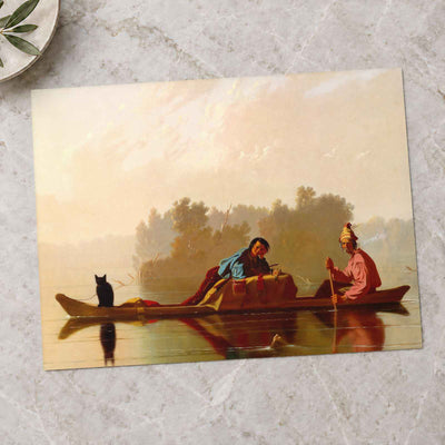Fur Traders Descending the Missouri painting print by George Caleb Bingham (1845)
