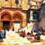 Holy Sepulchre Forecourt, Jerusalem in 1928 art print