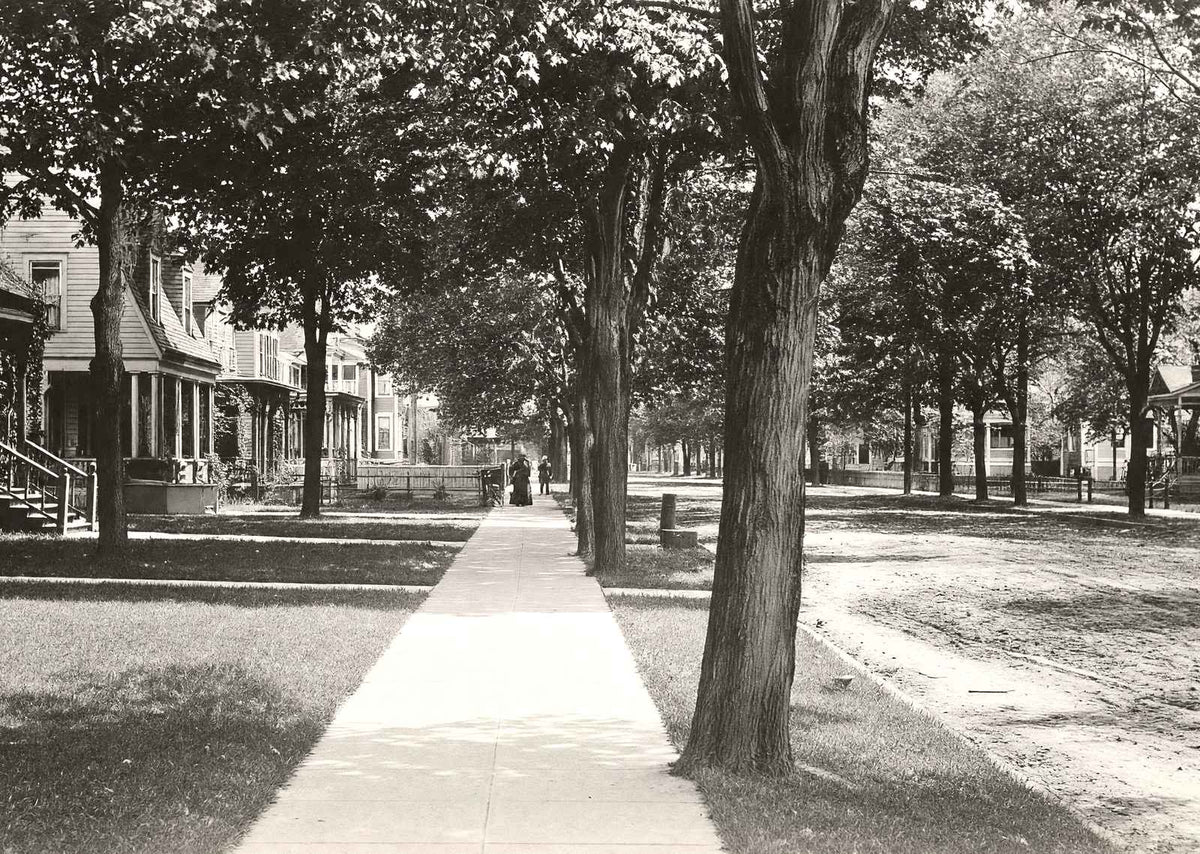 Walnut Street Looking East, Titusville PA restored photo print