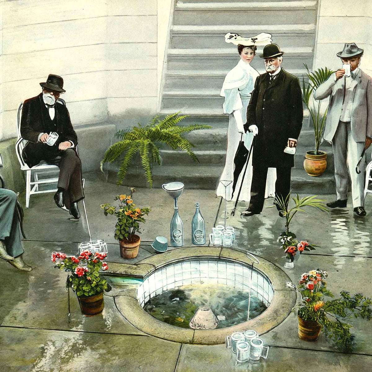 Clysmic Spring, Waukesha, WI in 1906 vintage print