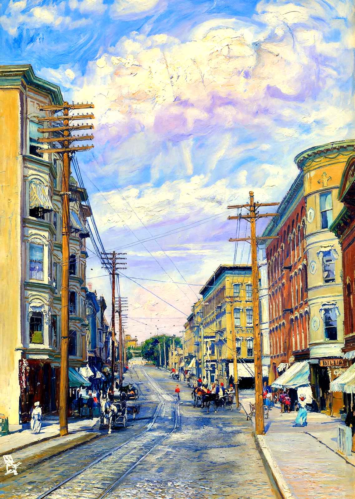 Milwaukee Street, Janesville, WI in 1905 art print