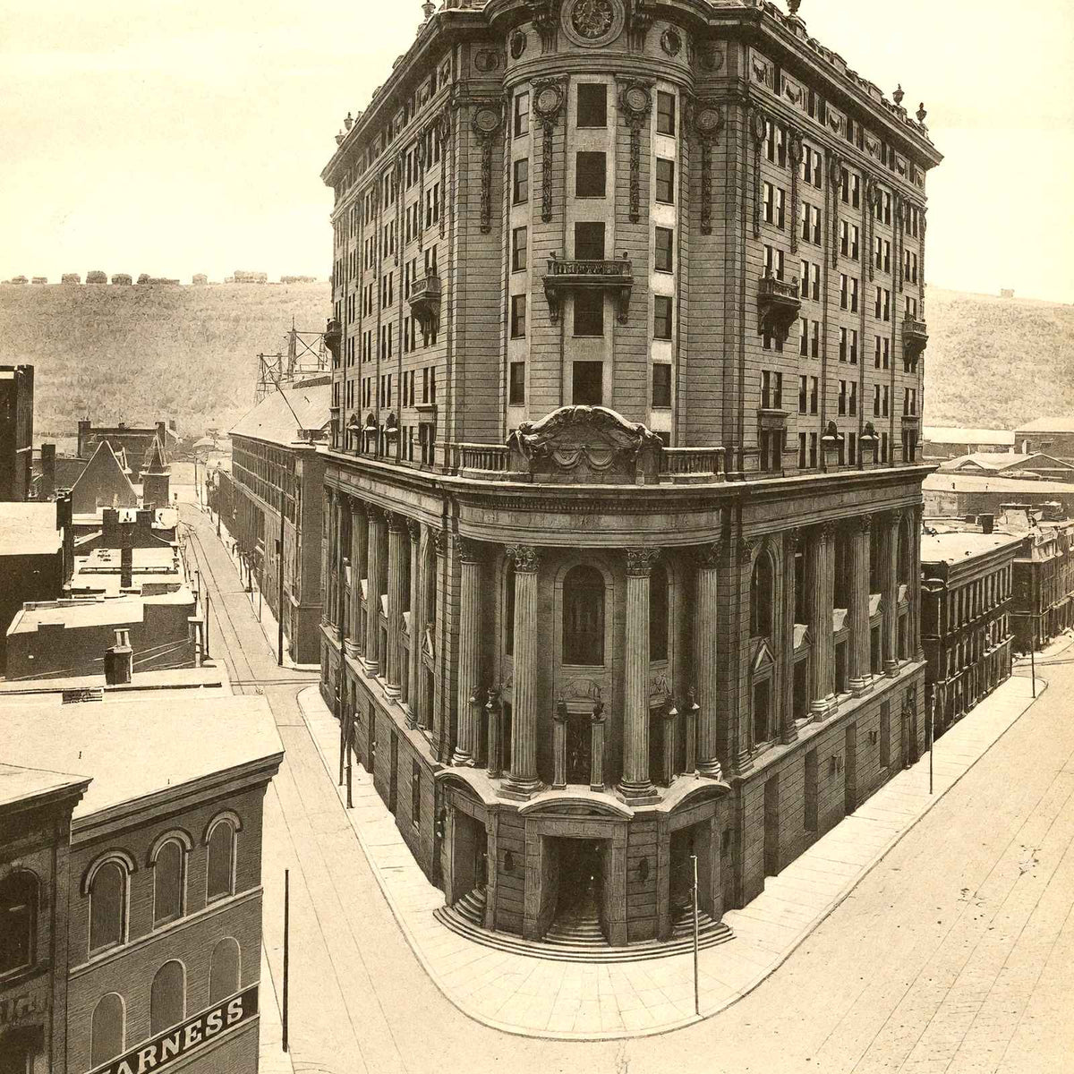 Wabash RR Station, Pittsburgh PA in 1907 vintage print