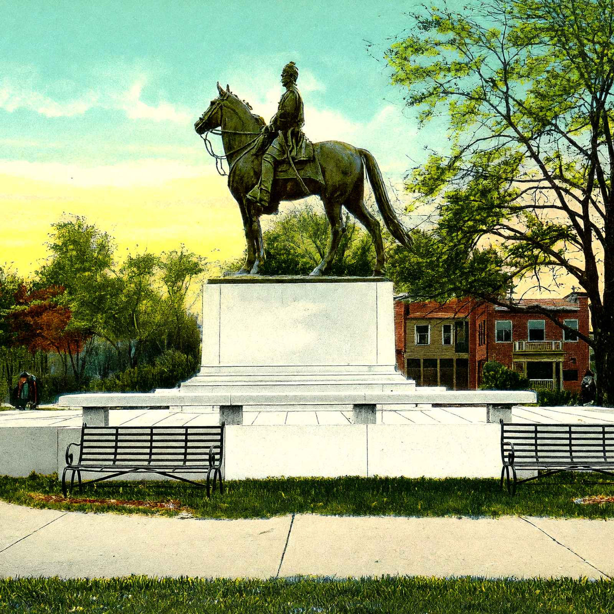 Forrest Monument, Memphis, TN in 1906 vintage print