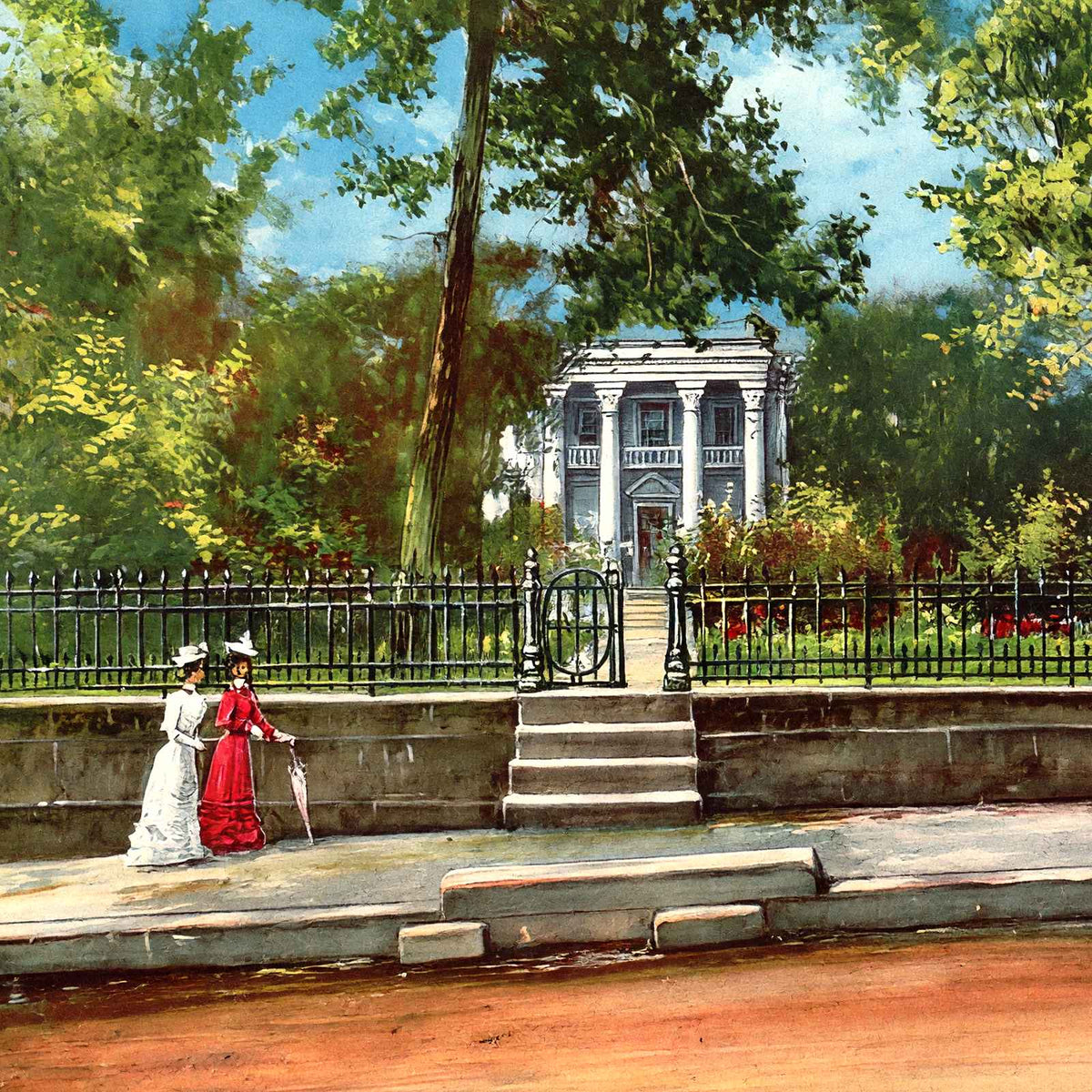 Polk Place, James K. Polk Home, Nashville, TN vintage print