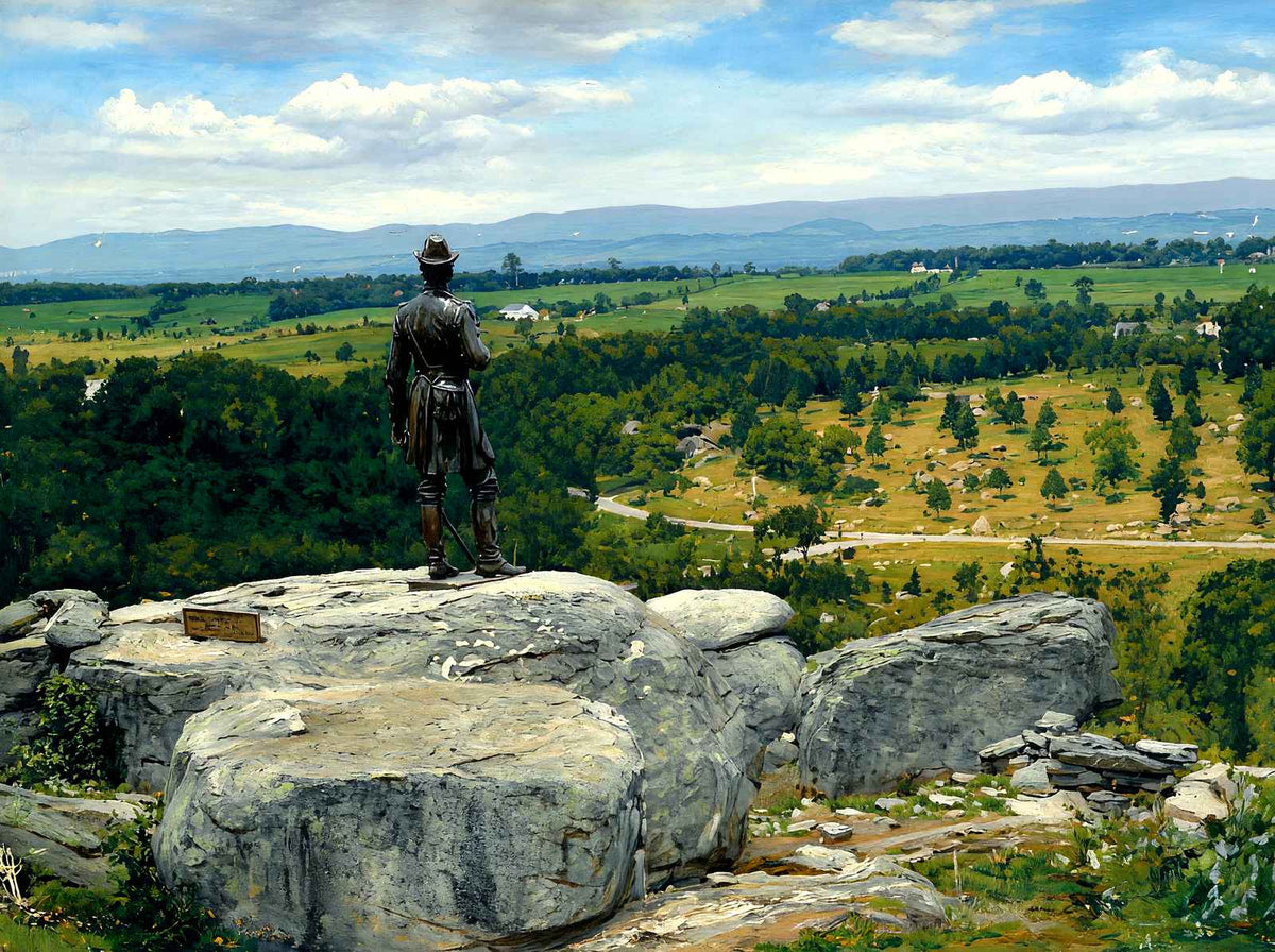 Genrtal Warren's Statue, Gettysburg PA 1904 art print
