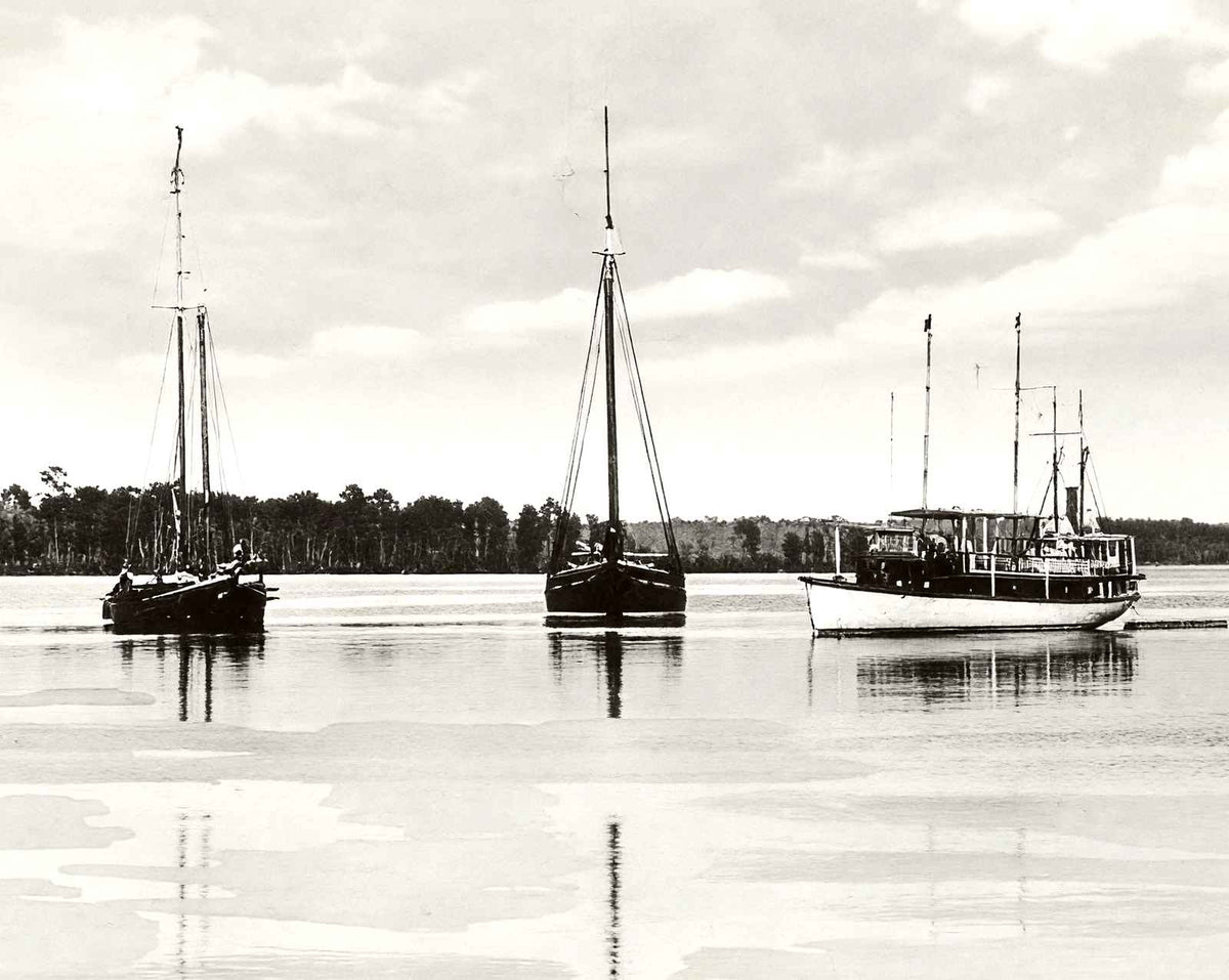 Pasquotank River at Elizabeth City NC in 1907 vintage photo print