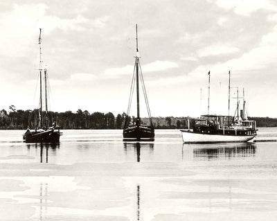 Pasquotank River at Elizabeth City NC in 1907 vintage photo print