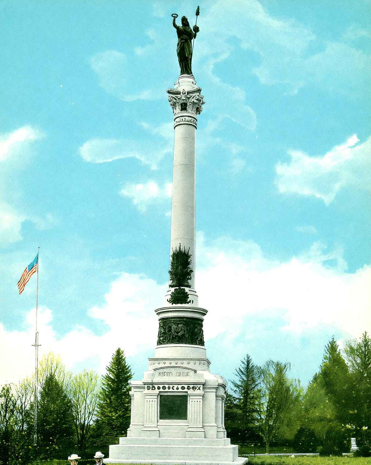 NY State Monument, Gettysburg PA in 1906 vintage print