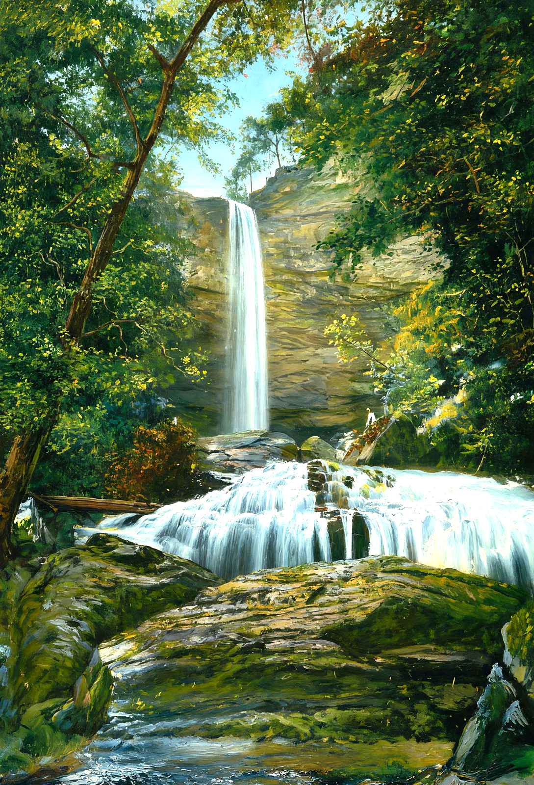 Falling Water, Waldens Ridge, TN in 1905 painting