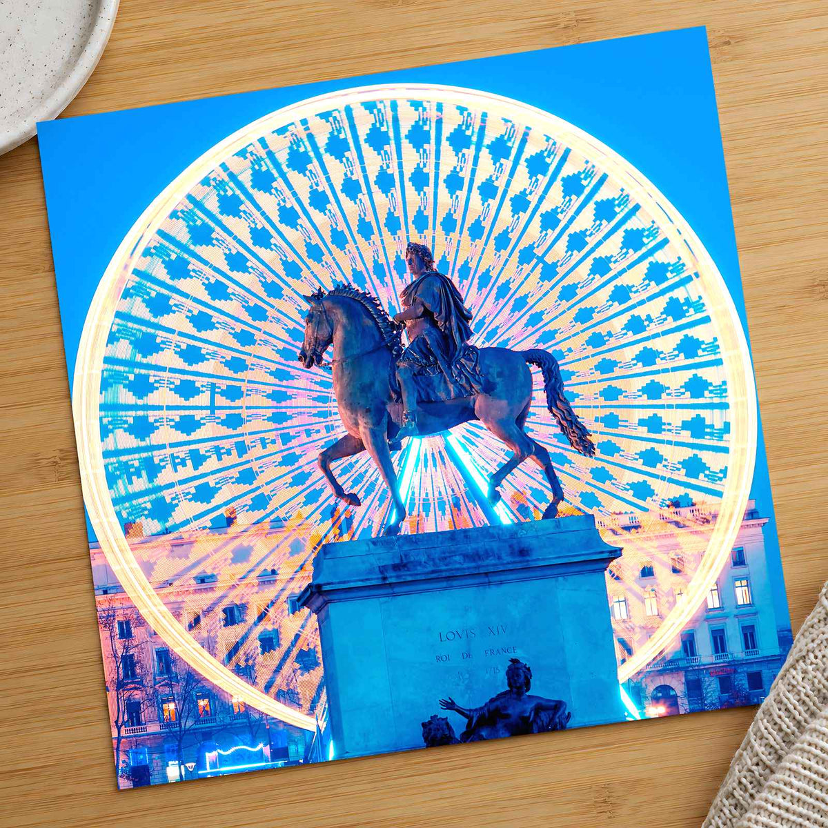 Statue of King Louis XIV in Lyon, France Art Print Wall Decor