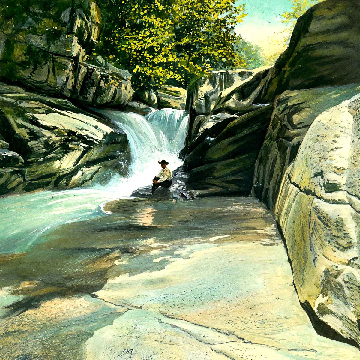 Below the Narrows, Green River, NC in 1907 art print