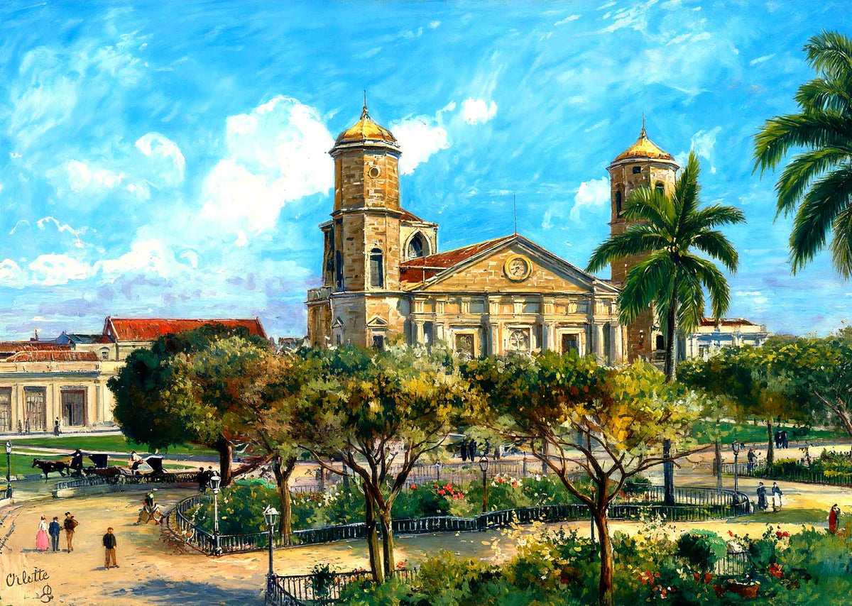 Cathedral of Cardenas, Cuba in 1923 art print