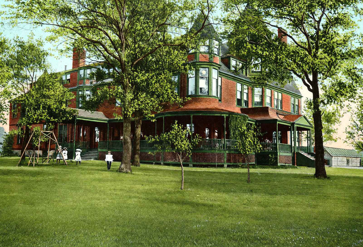 The Sanatorium, Hudson, WI in 1909 vintage print