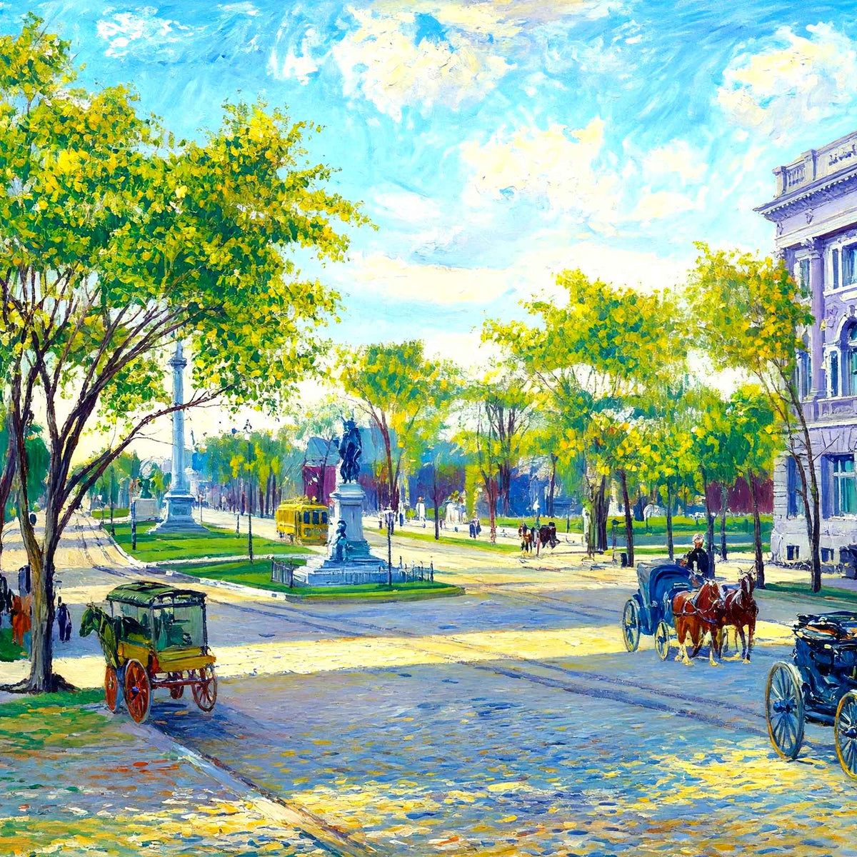 Grand Avenue, Milwaukee, WI in 1905 art print