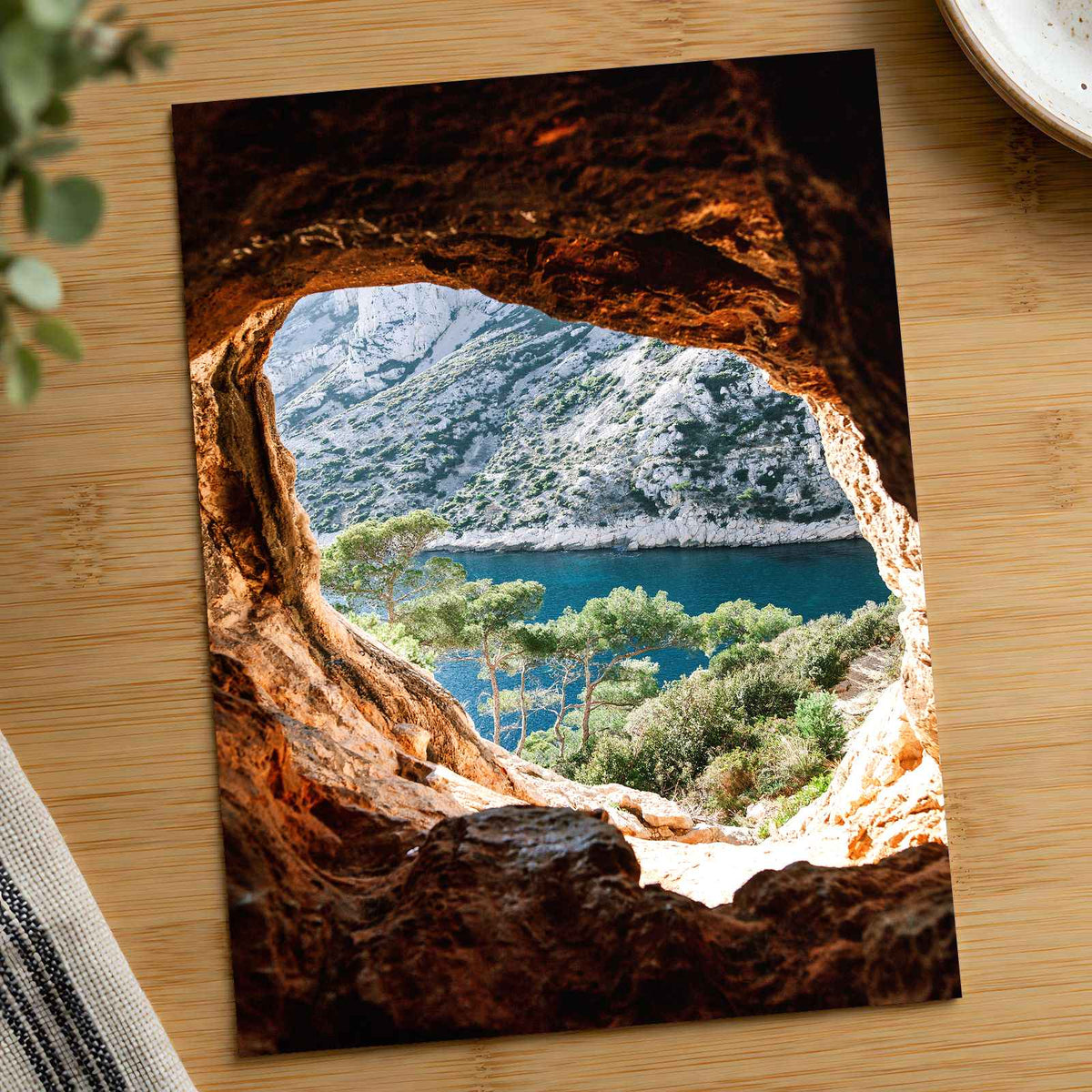 Lake Through a Cave on the Mediterranean Sea by Elisabeth Jurenka Photo Print Wall Decor