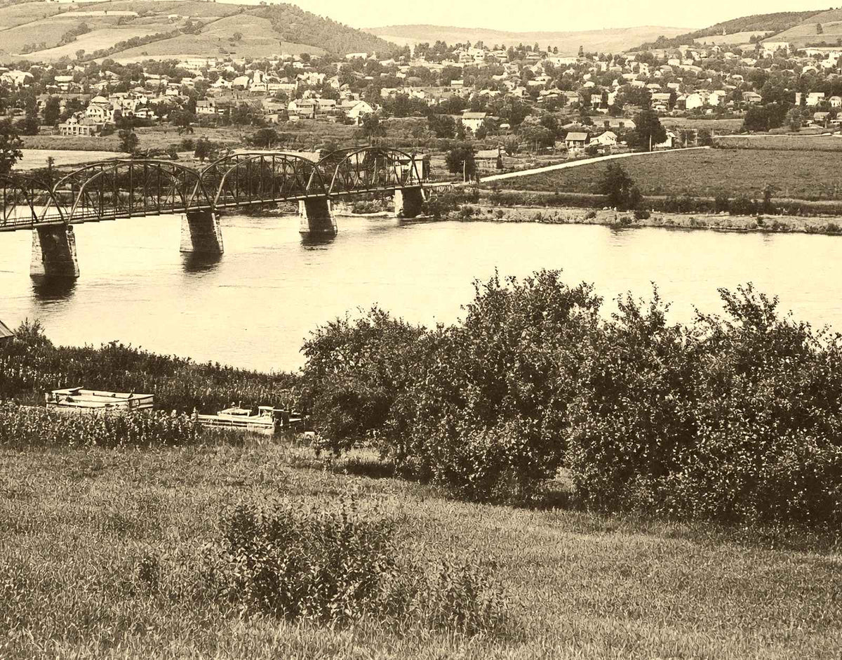 Bloomsburg, PA and Susquehanna River 1905 vintage photo print