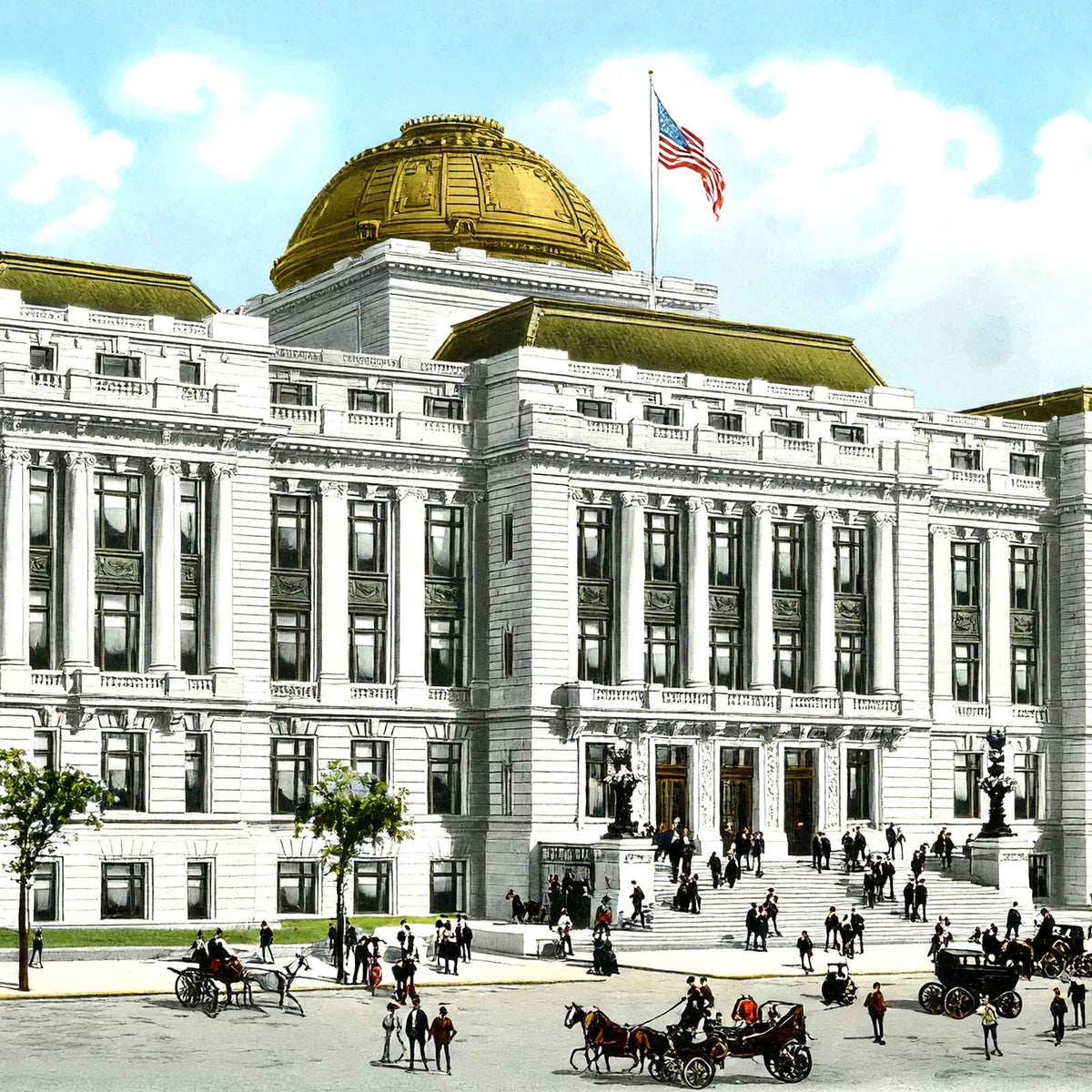 New City Hall, Newark, NJ in 1905 vintage print