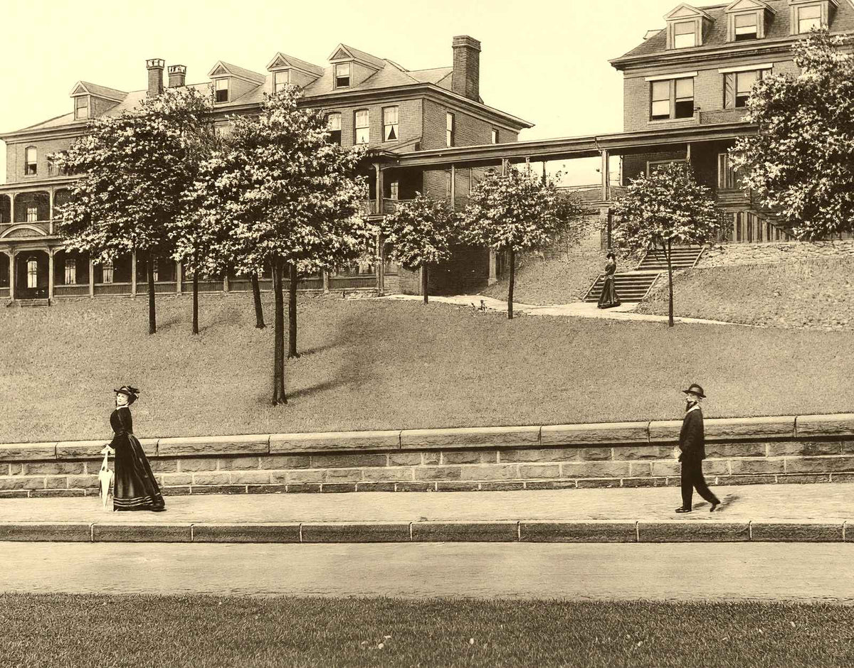 Altoona Hospital and Nurses' Home, PA 1908 restored photo print