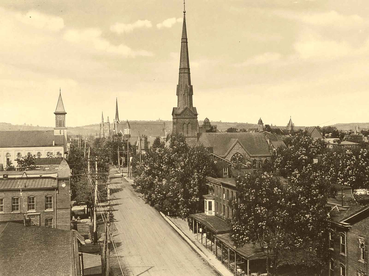 View from Security Building, Pottstown 1904 vintage print