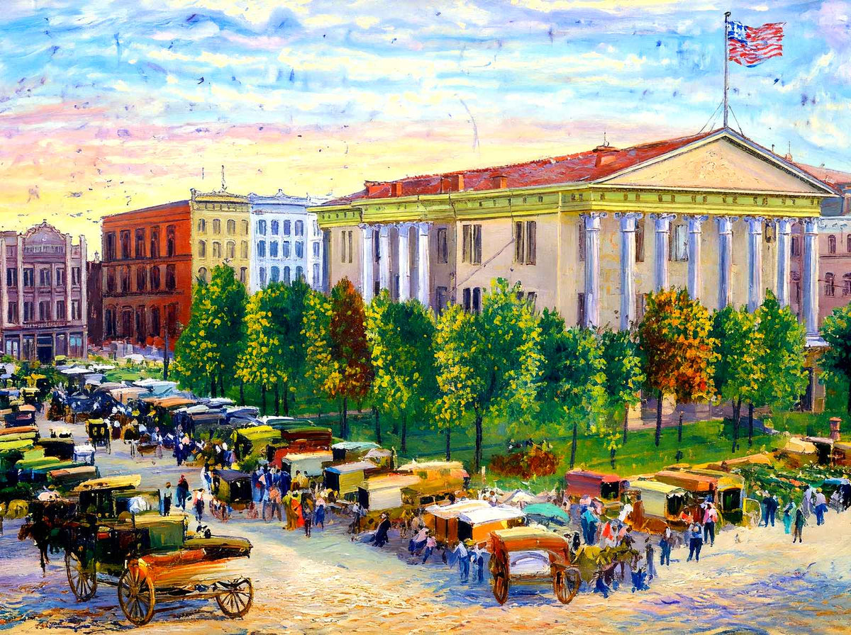 Market Day at Court Square, Nashville, TN art print
