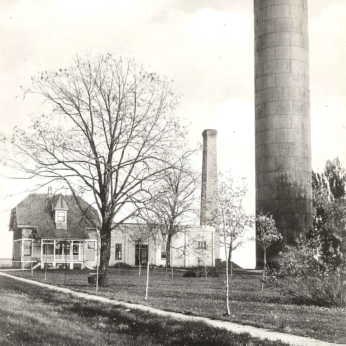 Neenah Water Works, WI in 1905 restored photo print