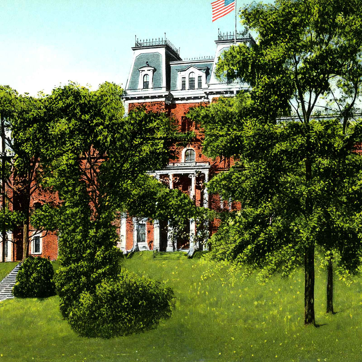 Pardee Hall, Lafayette College, Easton 1908 vintage print