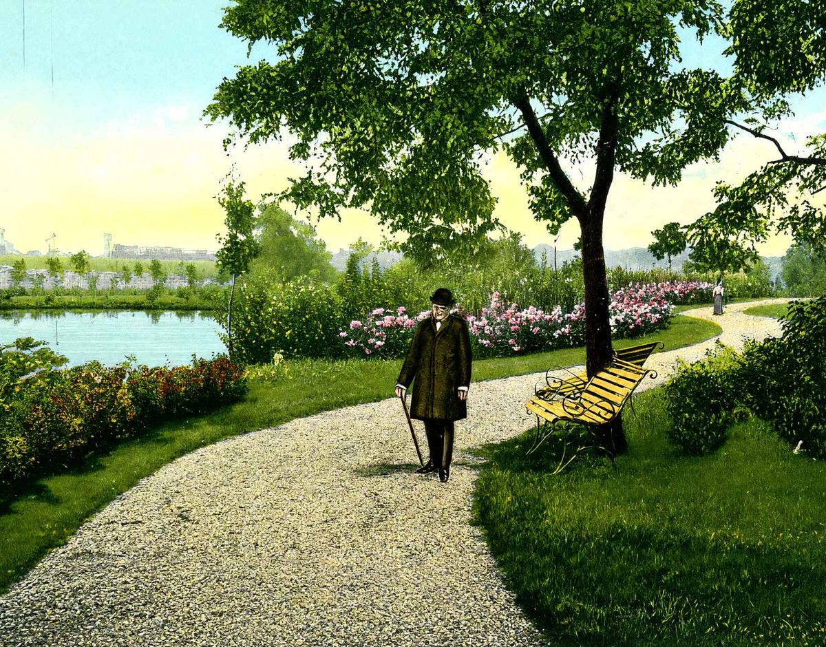 Long Park, Lancaster, PA in 1907 vintage print