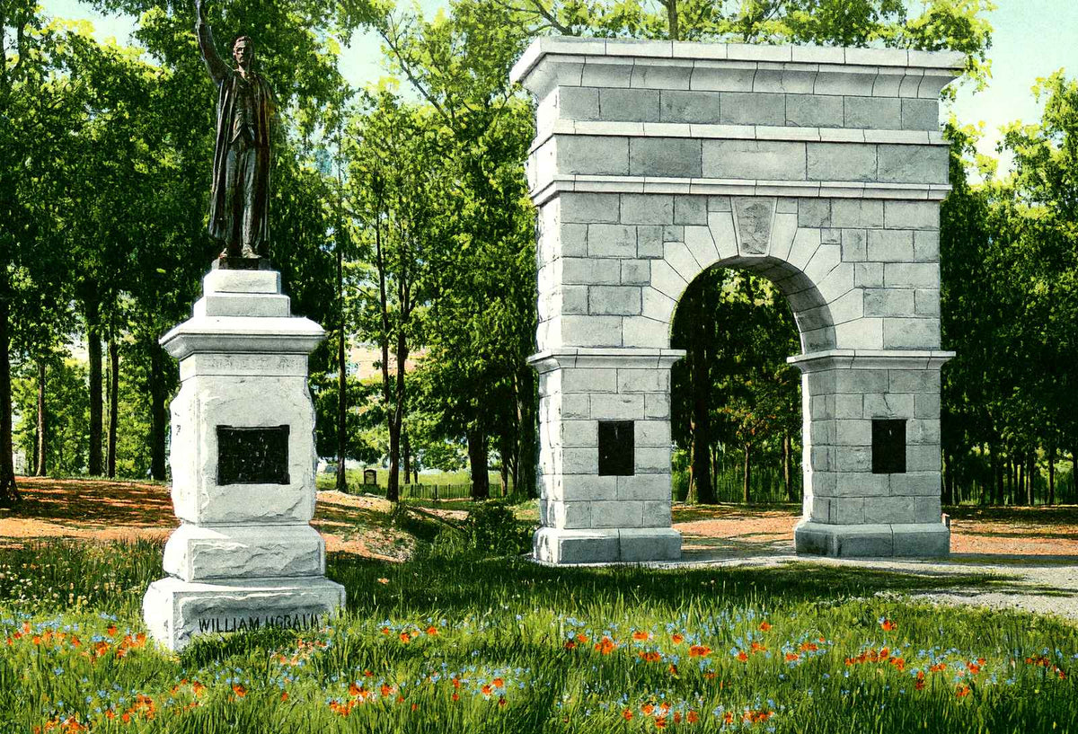 Davidson Arch, Greensboro, NC in 1906 vintage print